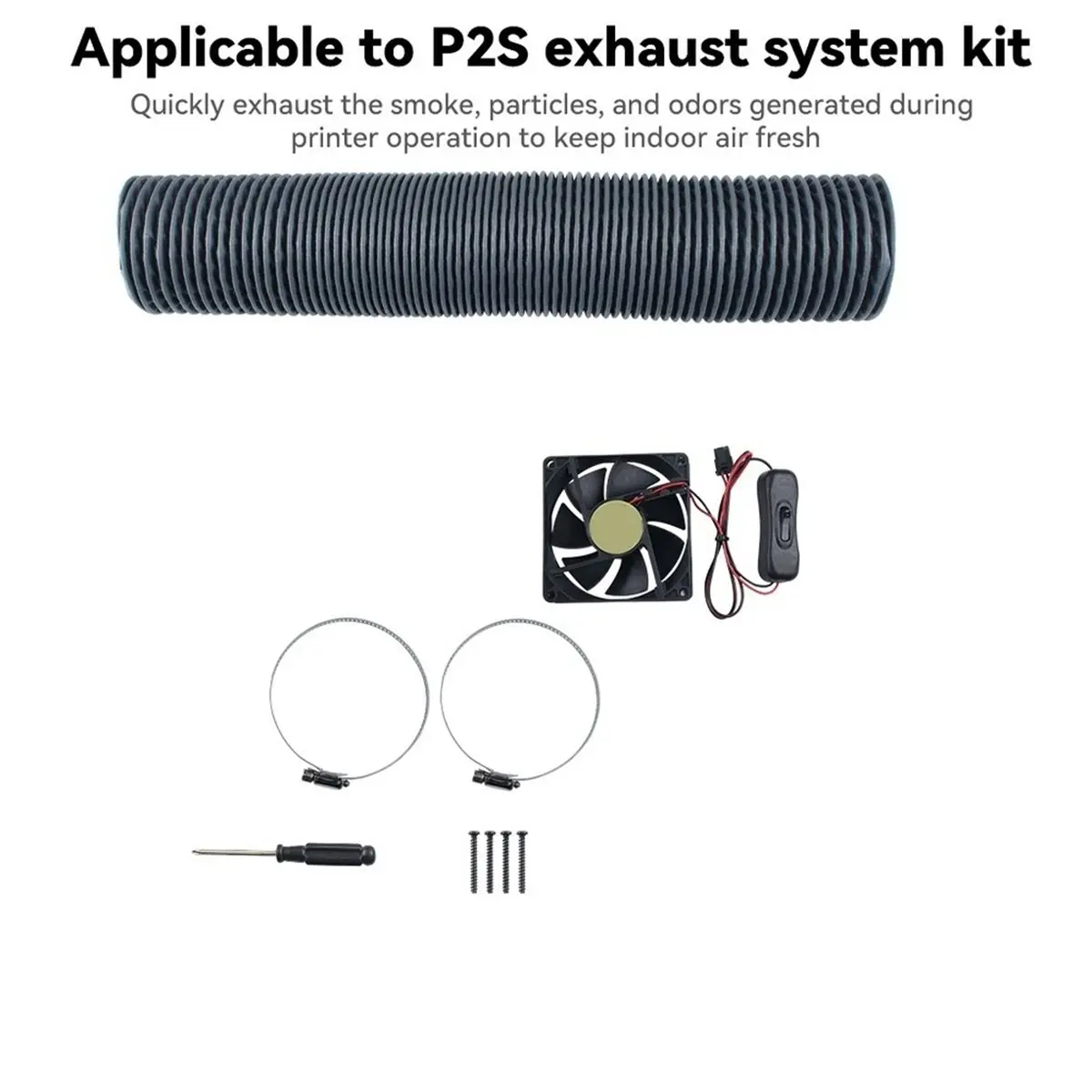 For P2S External Exhaust Fan Kit Exclude Printpart Long-Distance Ventilation and Exhaust for P2S 3D Printer