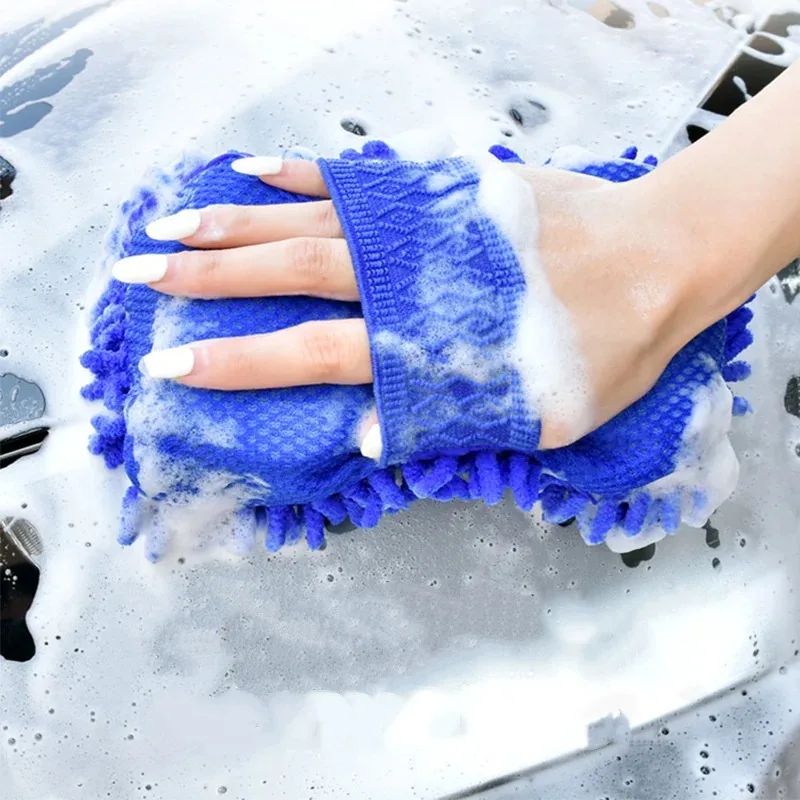 Car Wash Microfiber Chenille Car Wash Sponge Care Washing Brush Pad Washing Towel Auto Gloves Styling Accessories Gadget