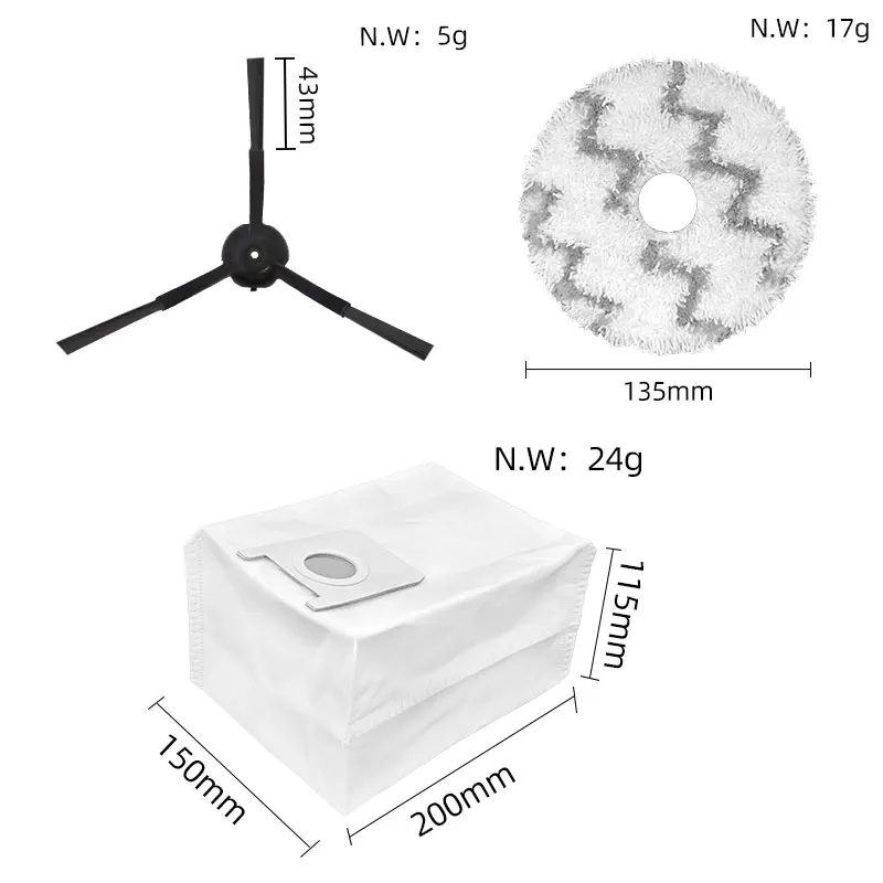 For Xiaomi Roidmi EVA Self-Cleaning Emptying Robot Vacuum SDJ06RM Replacement Spare Parts Hepa Filter Side Brush Mop Cloths Rag