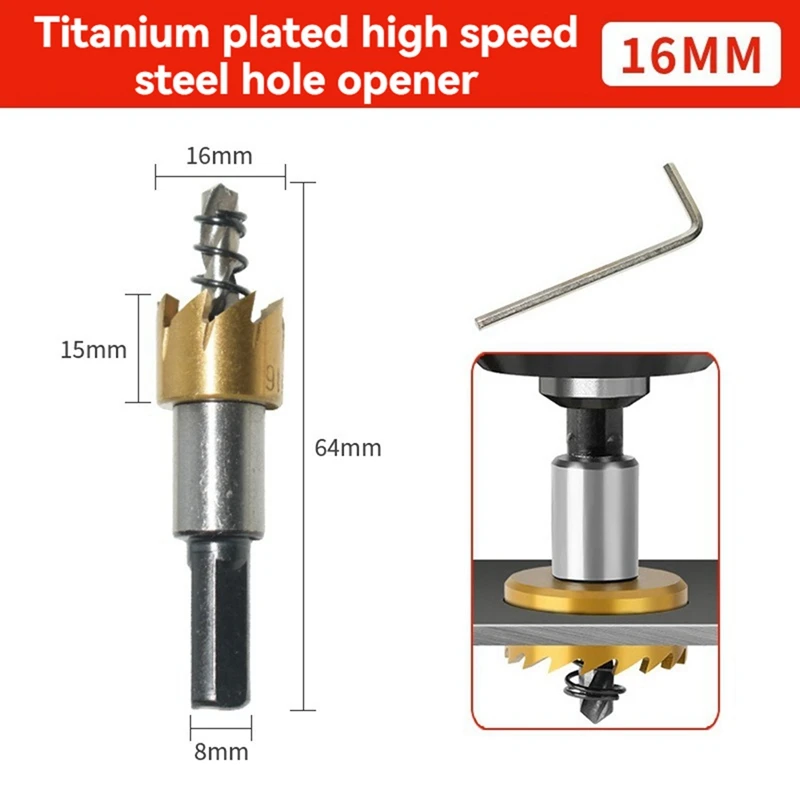 ABJI-5Pcs High-Speed Steel Hole Opener Electric Drill Drilling Tool Set Special Metal Hole Opener