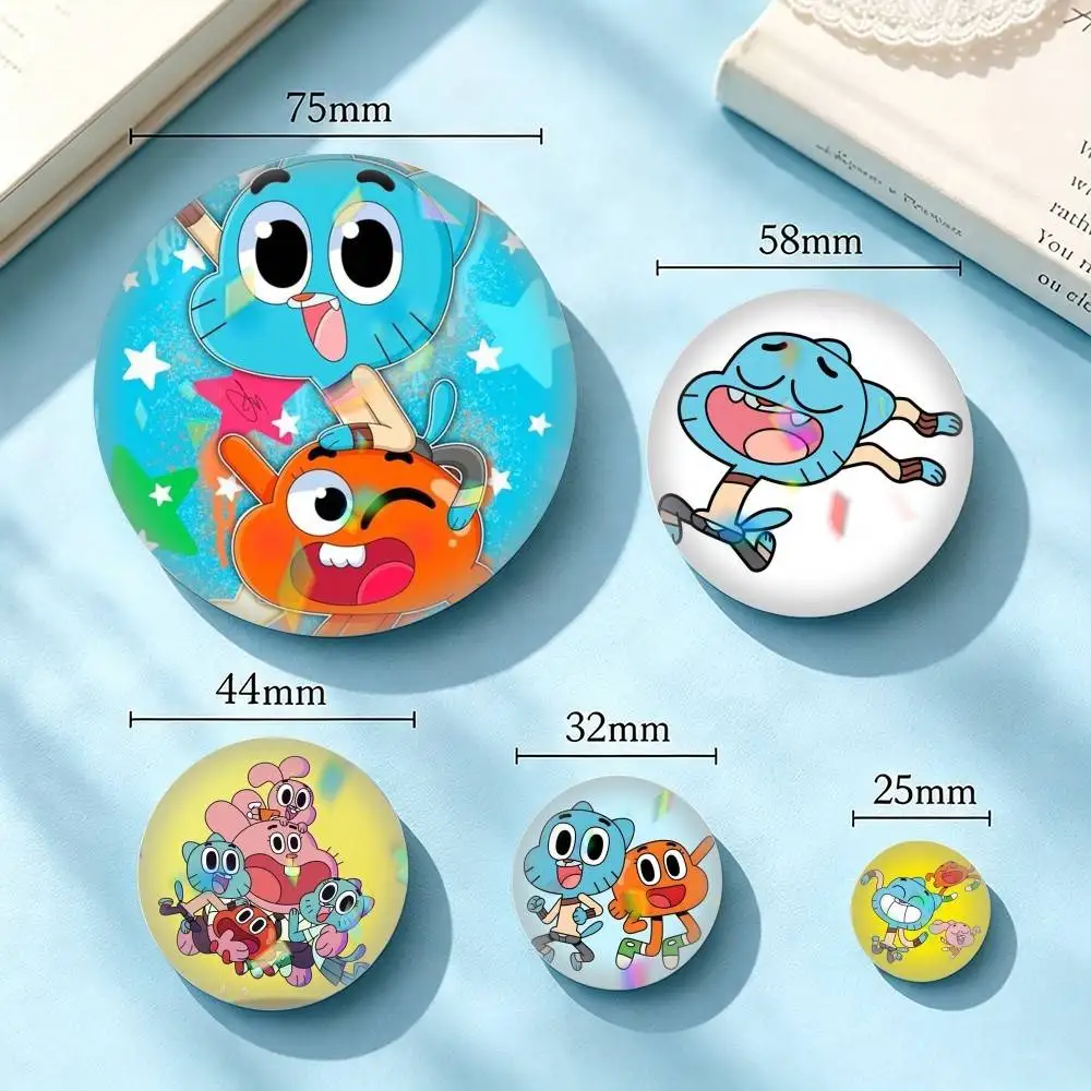 The Amazing World Of G-Gumball 25mm 32mm 44mm 58mm 75mm Brooches Badges Pins for Accessories Gift