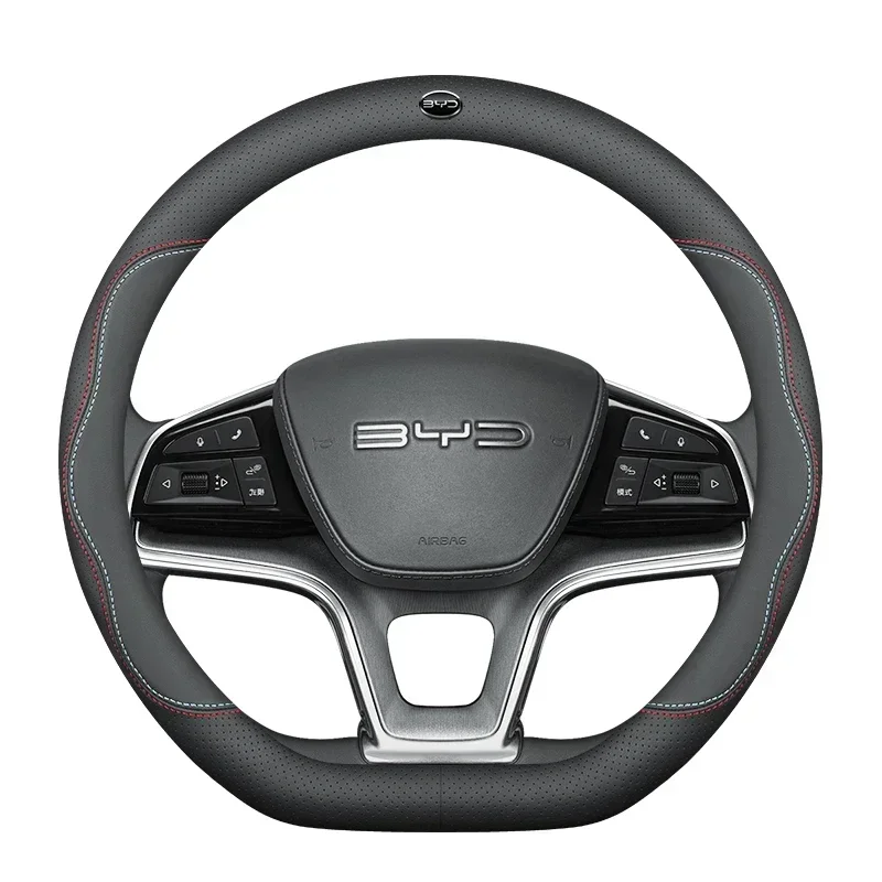 

Leather Car Steering Wheel Cover for BYD Seal U dmi Song plus Yuan Pro Dolphin Mini Tang EV 2023 2024 2025 2026 Accessories