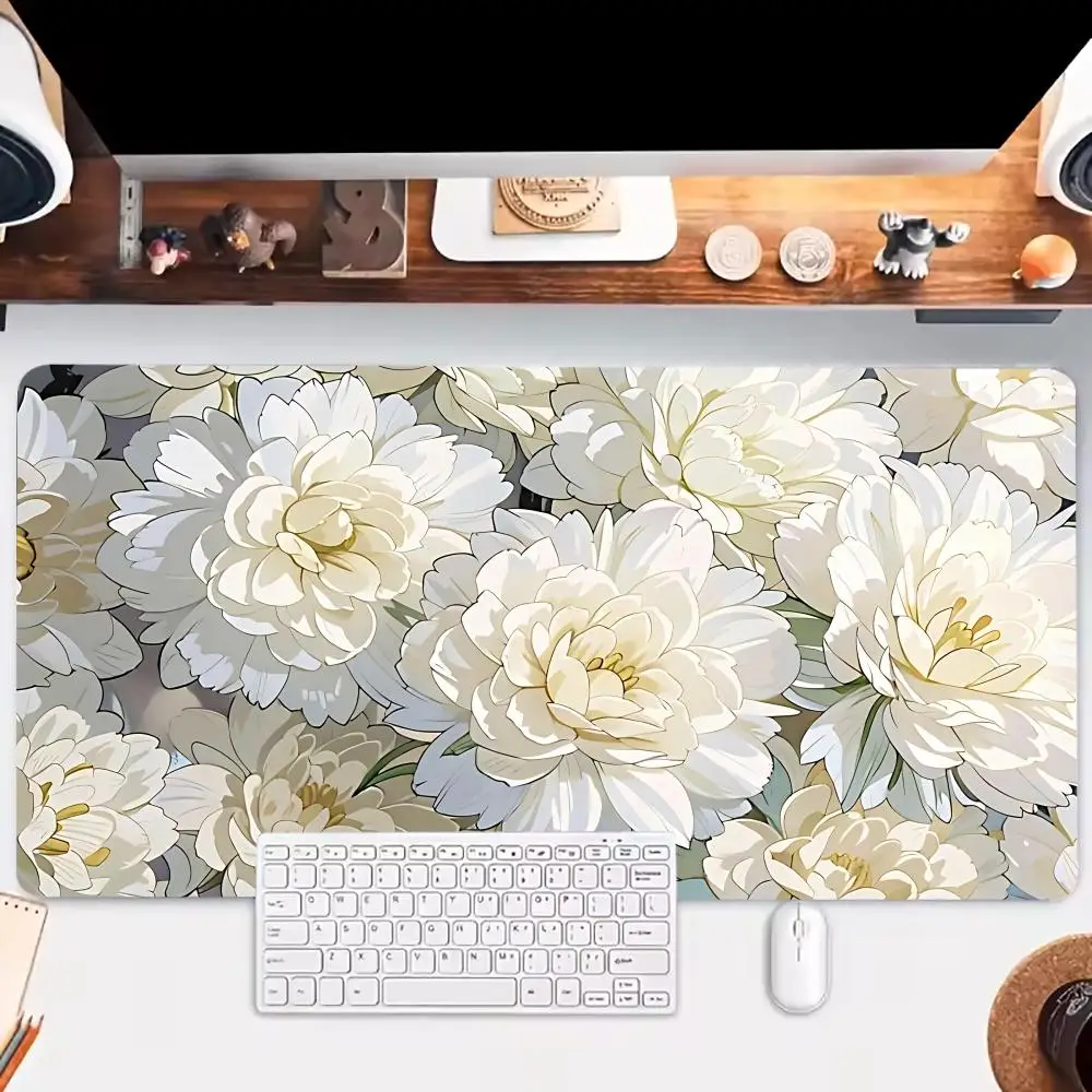 

Pure big flowers Mouse Pad Large Gaming Extended Pads Mousepads Non-slip Table Cushion Laptop Tablet Mat PC Playmat
