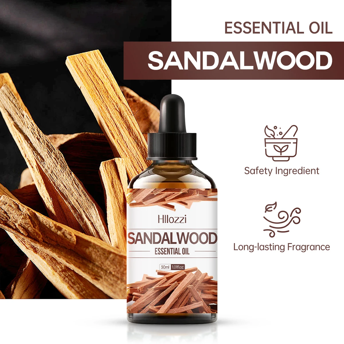 Sandalwood Essential Oil Suitable for massage, shower, skin care, diffusion, relaxation, travel, easy to carry