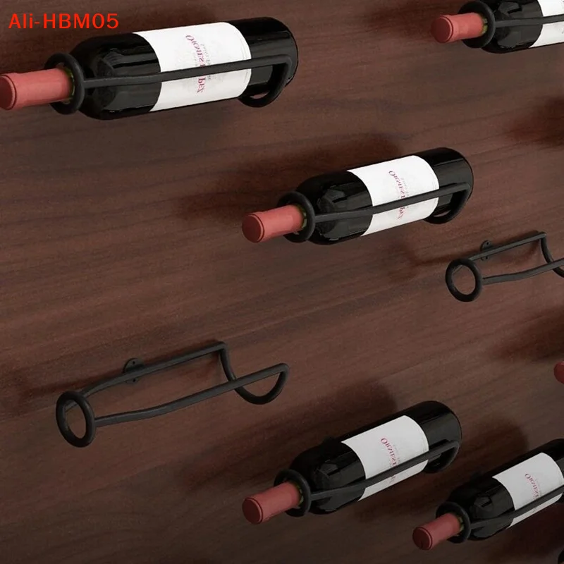 (HB05)1pcs Red Wine Rack Creative Wall Mounted Single Decorative Frame Suspension Wine Rack Display Rack