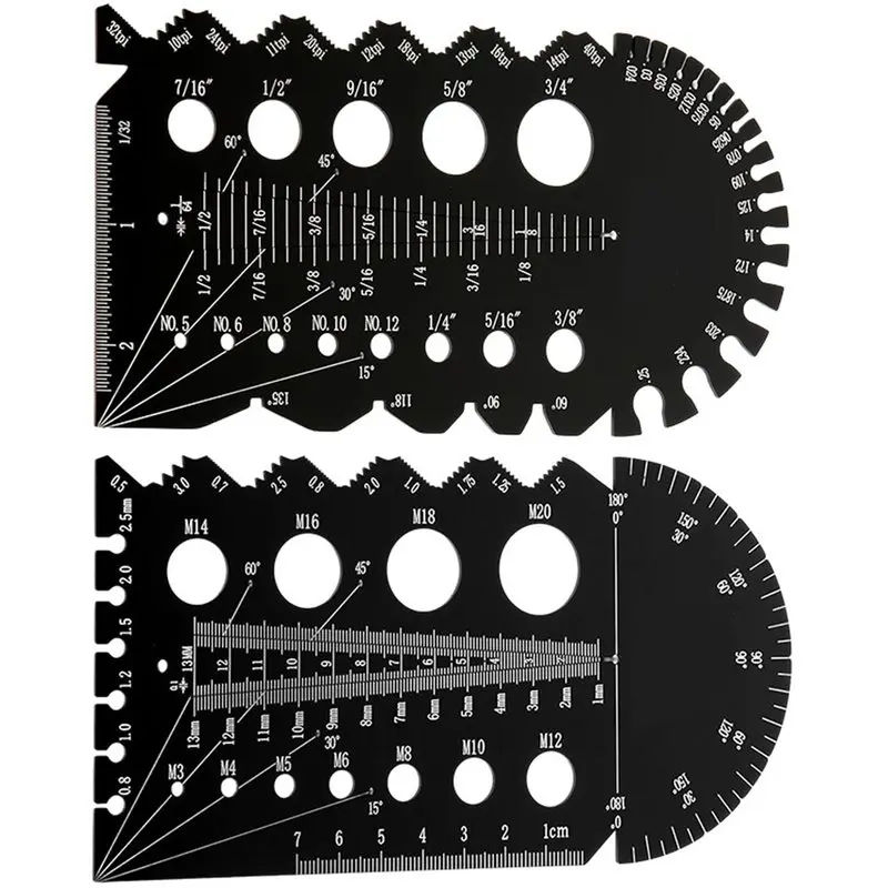 Multi-Gauge Metric And Imperial Metal Thread Pitch Set(1Set), Ideal For Automotive Work Machinery And DIY Projects