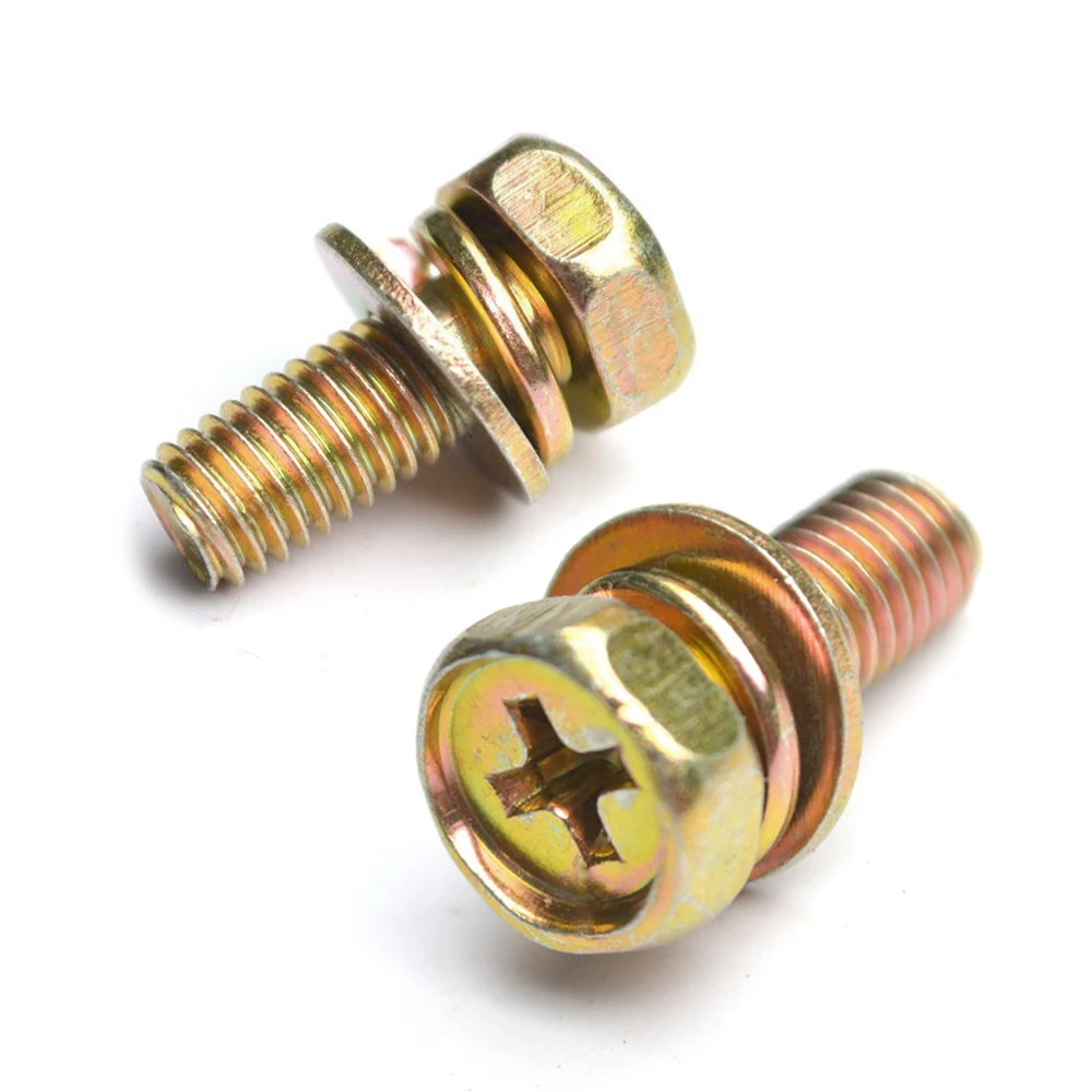 1 Set Universal M5 * 10 External Hexagonal Combination Screws Motorcycle Nut Bolts Fasteners Replaceable Accessories