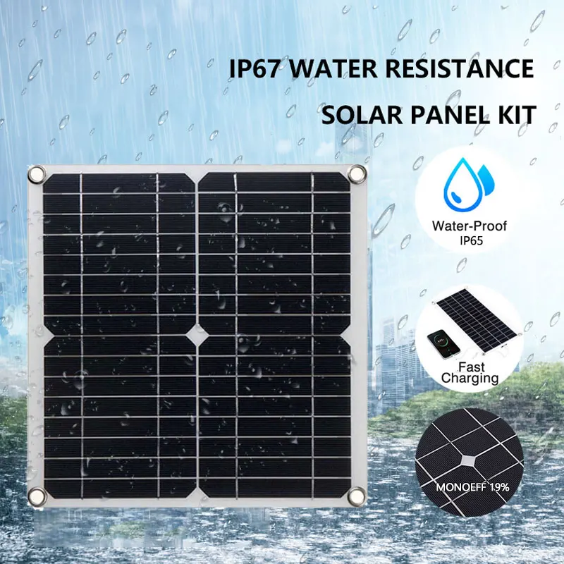 100W Solar Panel Dual USB18V/5V Photovoltaic Cell System With Controller Portable Outdoor  Rechargeablesolar Solar Cells