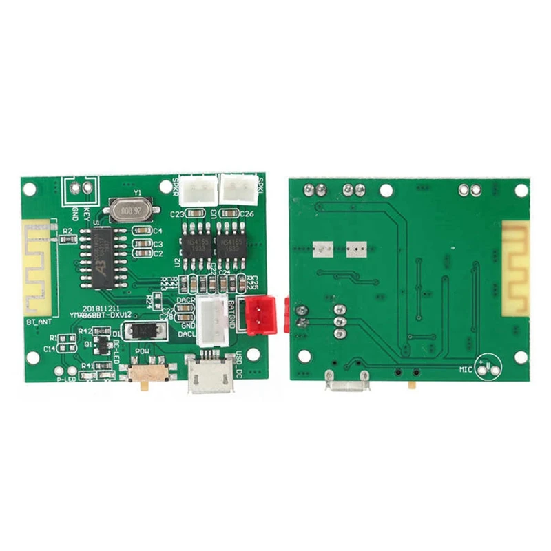 Módulo amplificador de potência, 1 par, alto-falante estéreo para 5.0, 3.7-5v