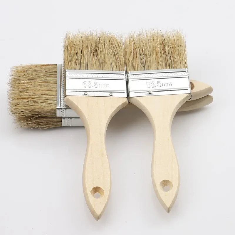 Pinsel mit Holzgriff, Borstenpinsel, industrieller Hochtemperaturpinsel, Pinsel mit Borsten, Pinsel