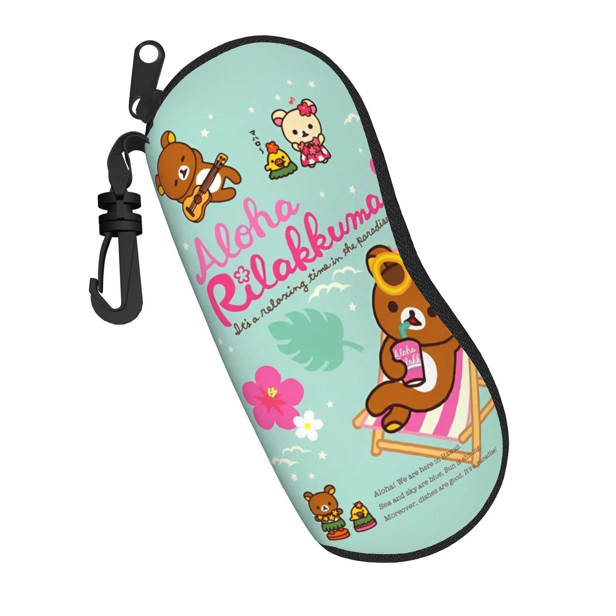 Cute Cartoon Glasses Case Rilakkuma  Merchandise  Zipper  Reading Storage Box Cartoon Eyeglasses Box