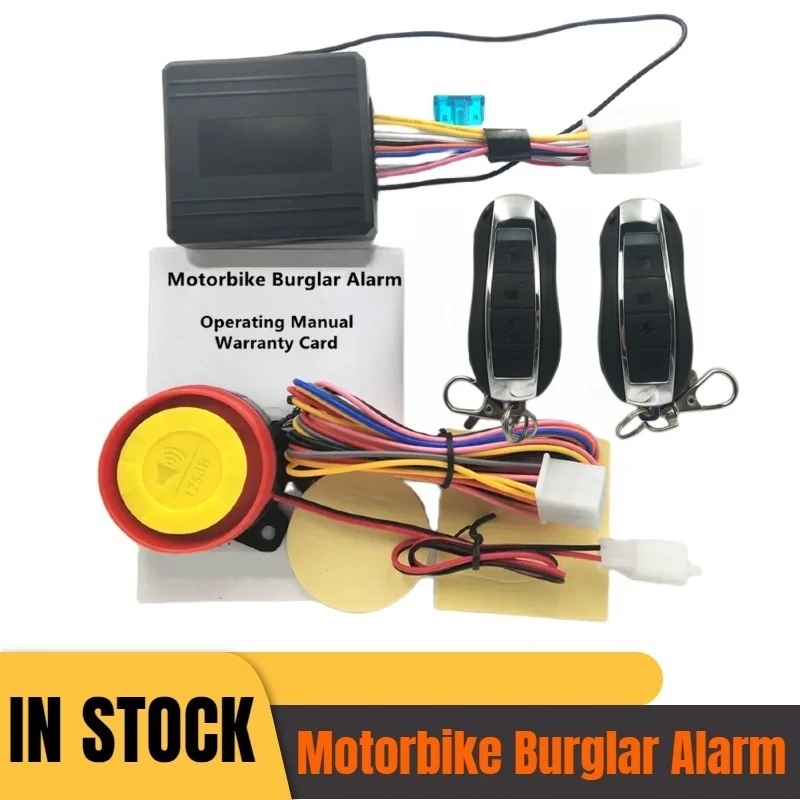 

1Set 12V Motorcycle Theft Protection Remote Activation Motorbike Burglar Alarm Accessories With 2xRemote Control + key