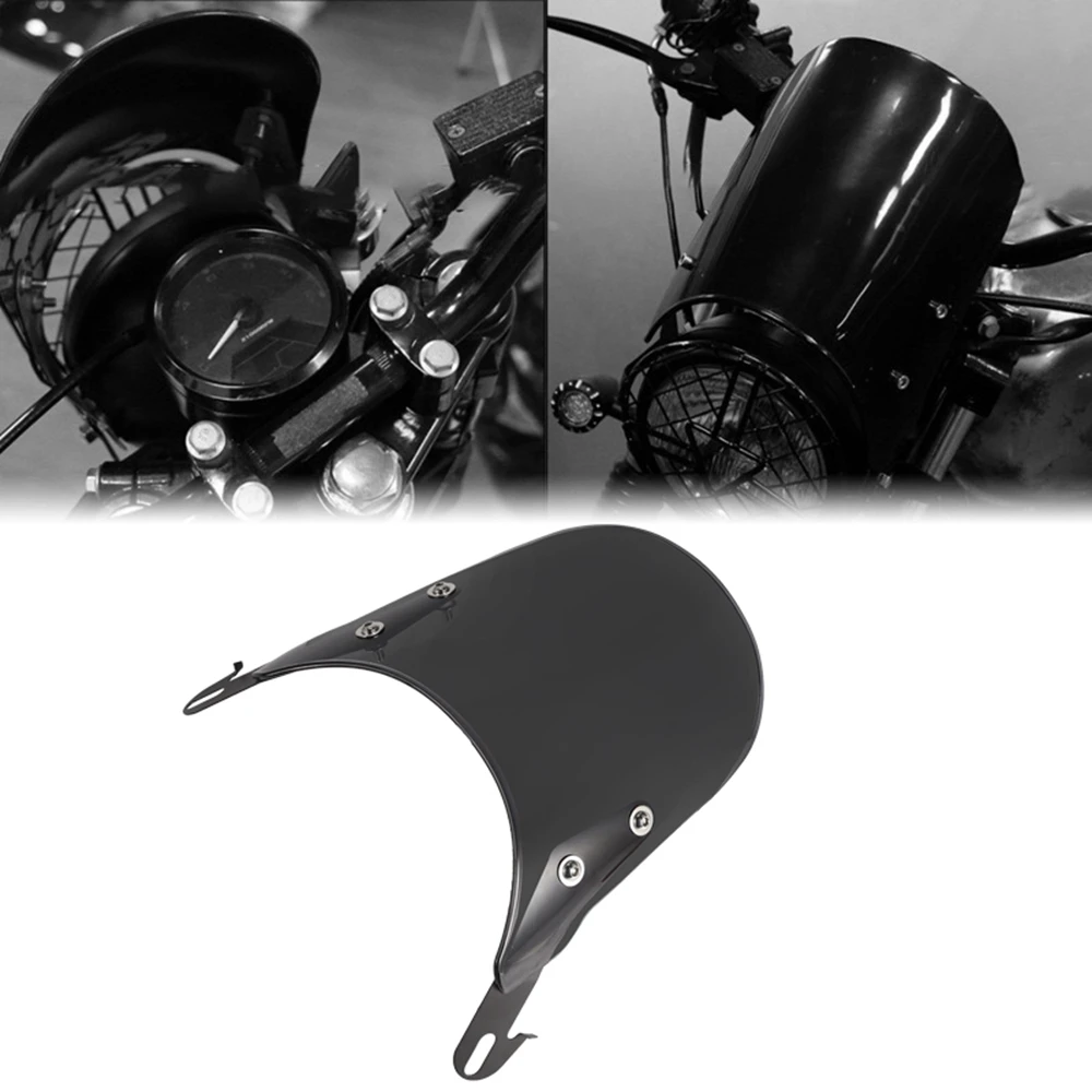 Motorrad Frontscheibe Retro 5-7 Zoll Scheinwerfer Universal Windschutz scheibe verstellbares modifiziertes Zubehör