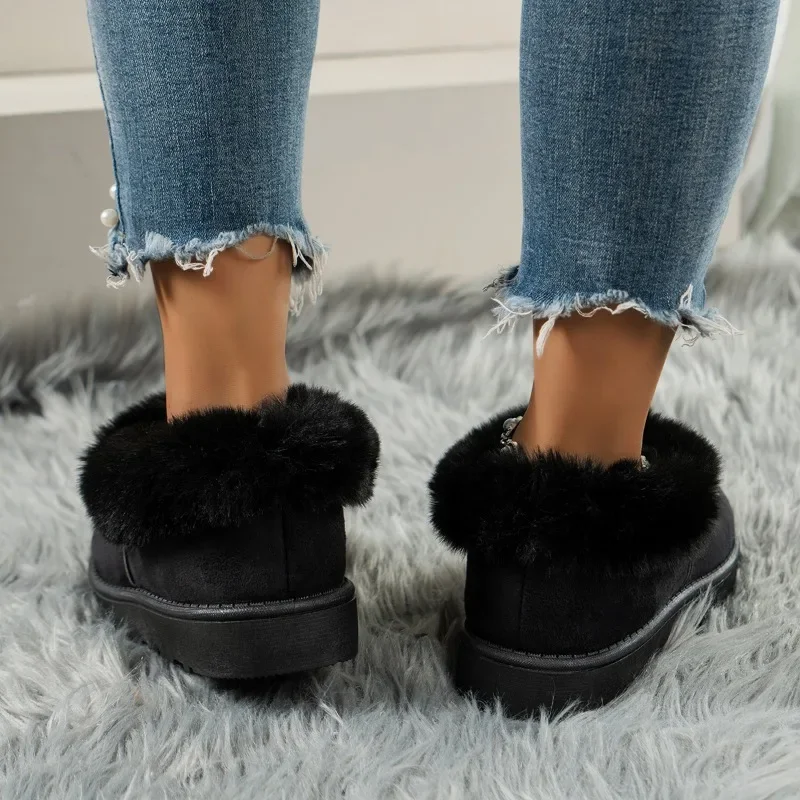 Plush Warm Snow Boots for Women 2024 Autumn and Winter New Fashion Casual Plush Flat Cotton Shoes