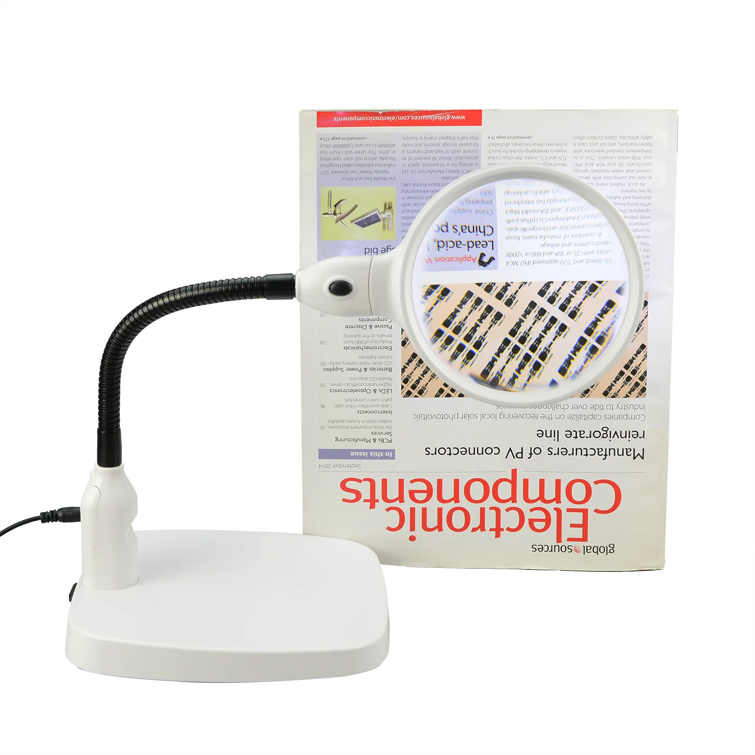 NO.7764 10X Dual Use Lamps Reading Magnifier Desktop Magnifying Glass