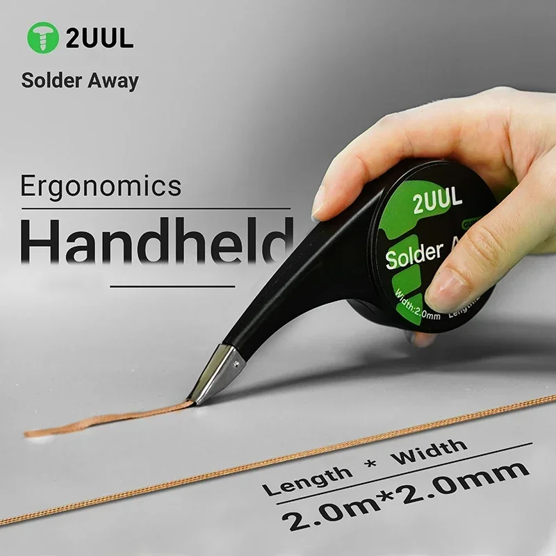 2UUL Solder Away Anti-Hot Desoldering Wick DW21 Solder Strip 2020 Tin Absorbing Tape for Welding and Desoldering Tools