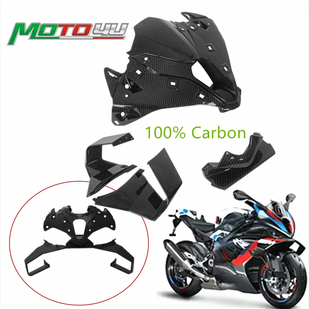 

MOTO4U For BMW S1000RR 2019 2020 2021 2022 Carbon Fiber Windshield Fixed Wind Wing Fairing Front Aerodynamic Spoiler Winglet