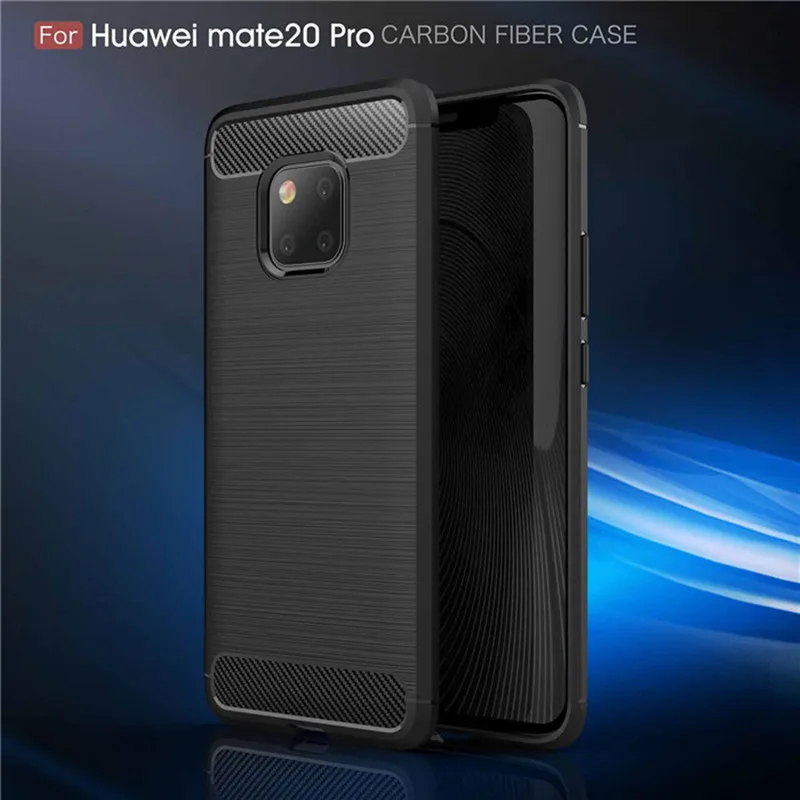 Carbon Fiber Shockproof Case For Mate 20Pro mate 20 pro Silicone Case for Huawei Mate20 pro Bumper Back Cover Coque Fundas