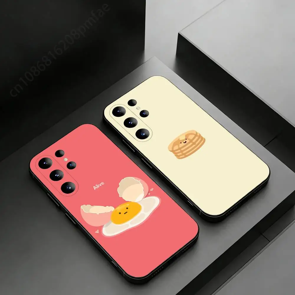 Kawaii Food Character Series Phone Case for Samsung Galaxy S20,23 Ultra S24,22 Plus S25,26,21FE TPU Cover