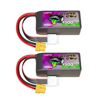 OVONIC 6s Lipo Battery 1300 mAh 22.2 V 130C with XT60 Connector Reble Series 2.0 for RC FPV(2 Pieces)