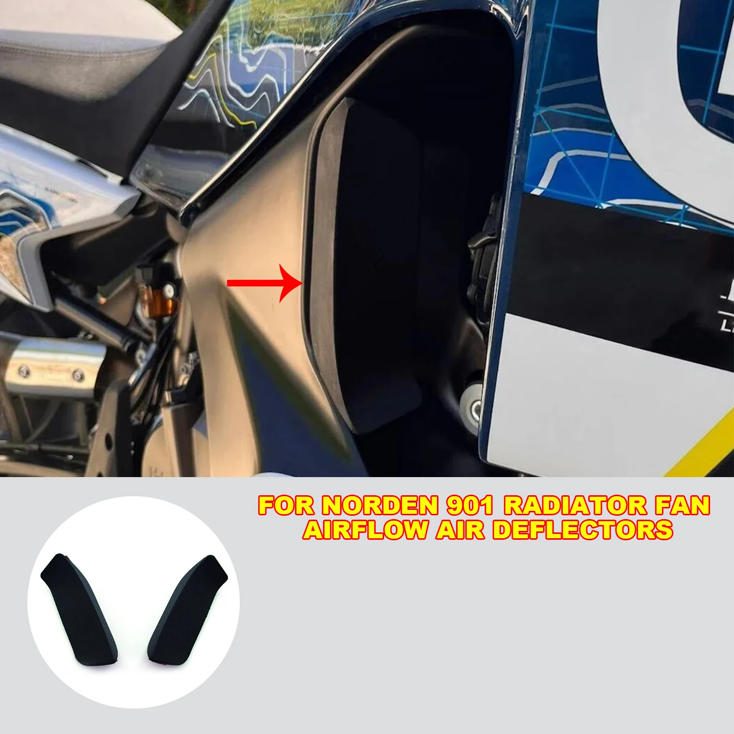 

Motorcycle Radiator Airflow Air Deflectors For Husqvarna Norden 901 Norden901 Motorcycle Cooling System Guide Wind Plate