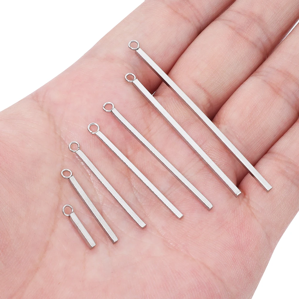 20pcs/lot Stainles Steel Earring Pendant Square Bar Straight Style Earring  Pendants For DIY Jewelry Making Accessories Handmade