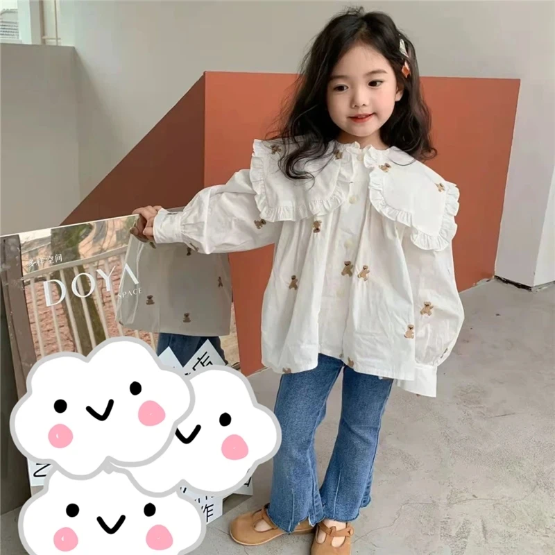 Autumn Girls Casual Denim Flared Pants Children\'s High Elasticity Fashion Outer Wearing Trousers Baby Girl Versatile Slim Jeans