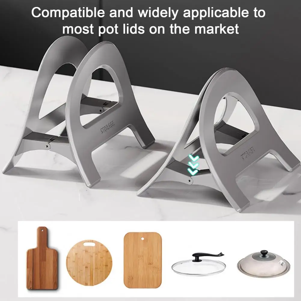 

Adjustable Cutting Board Holder Pot Lid Stand Auto Width Adjustment Multi-Purpose Countertop Cutting Board Holder Rack