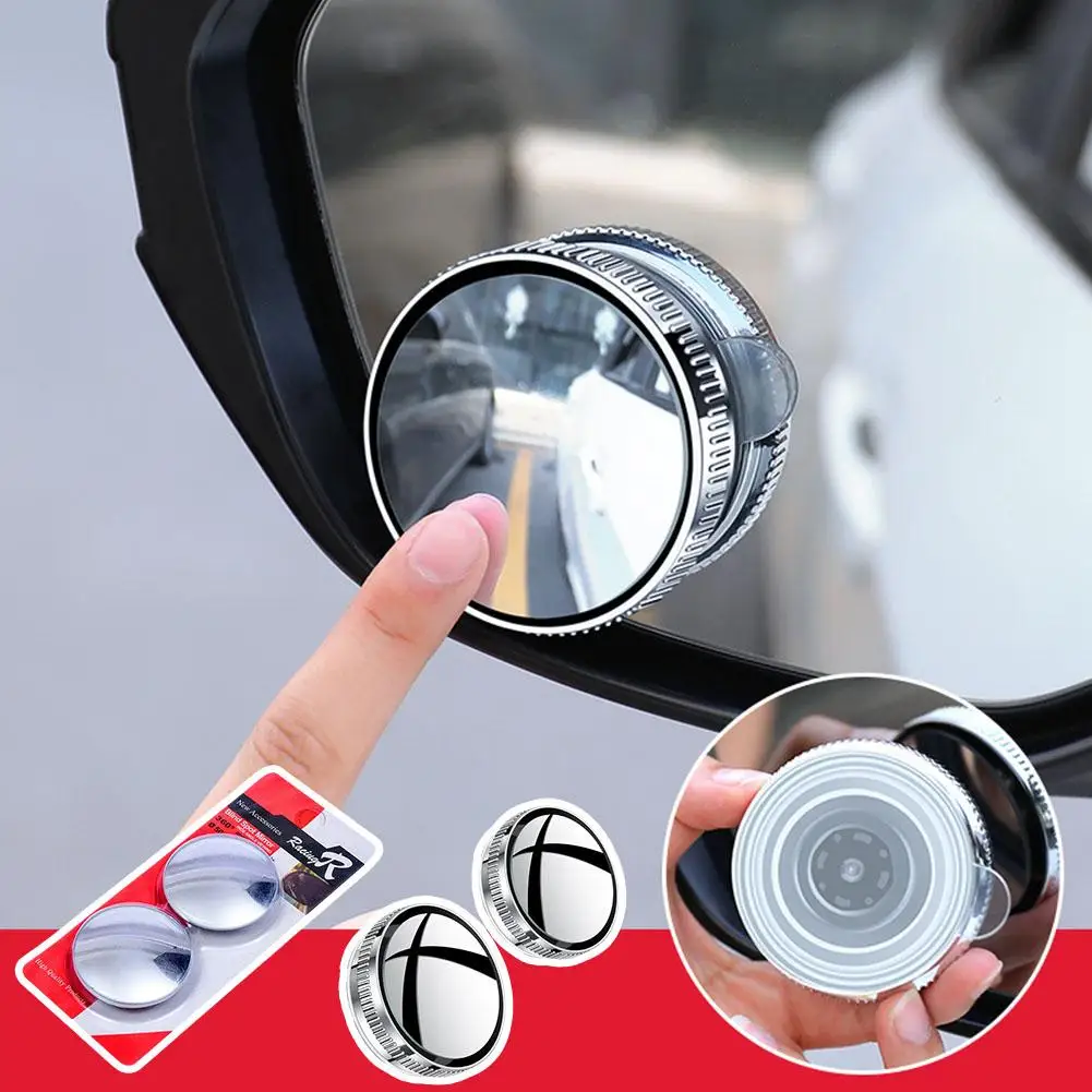 Car Rearview Mirror Upgraded Car Blind Spot Rear View Big Size Angle Mirror Mirror Suction Rotating Mirror Wide Cup Round 3 C4F0