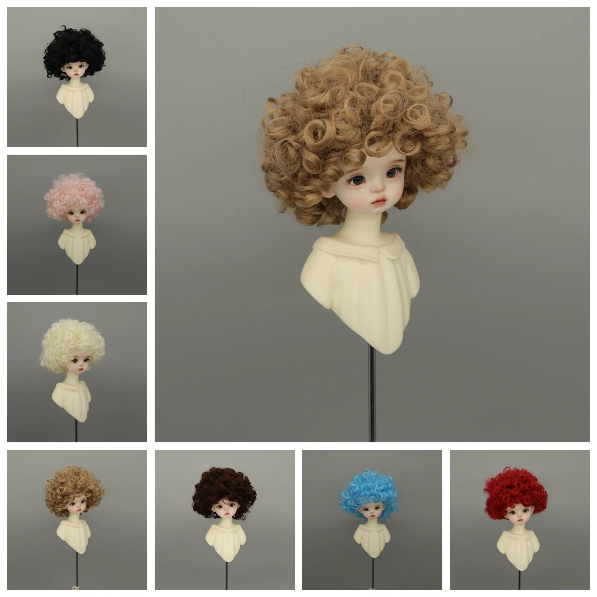 

1/3 1/4 1/6 Doll's Wig for 60/45/30cm Bjd Doll, Blyth Doll Short Explosion Hair Soft Girl Toys Dress Up Doll Accessories,No Doll