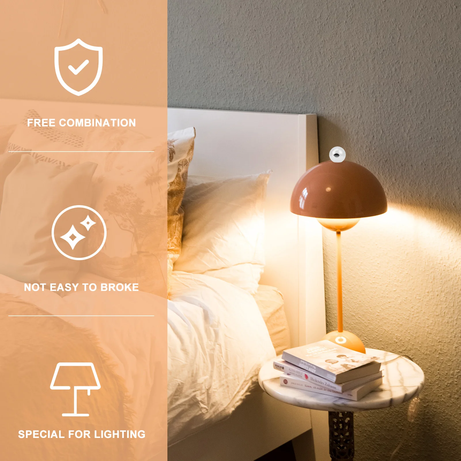 

6pcs Round Metal Lamp Finials for Table Floor Lamps Light Screw Caps Knob Decor Elegant Easy Install Stable