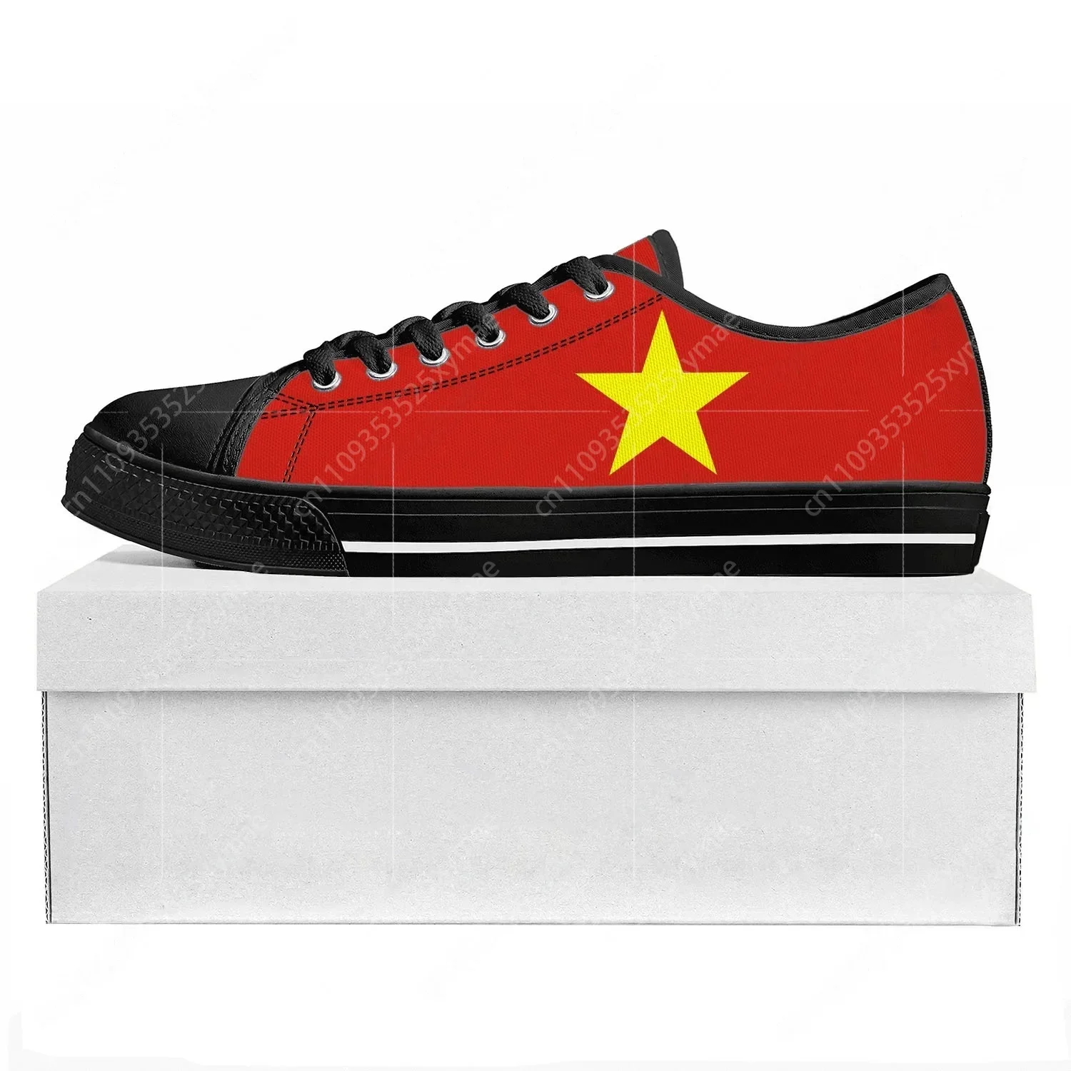 

vietnamese Flag Low Top High Quality Sneakers Mens Womens Teenager Canvas Sneaker vietnam Prode Casual Couple Shoes Custom Shoe