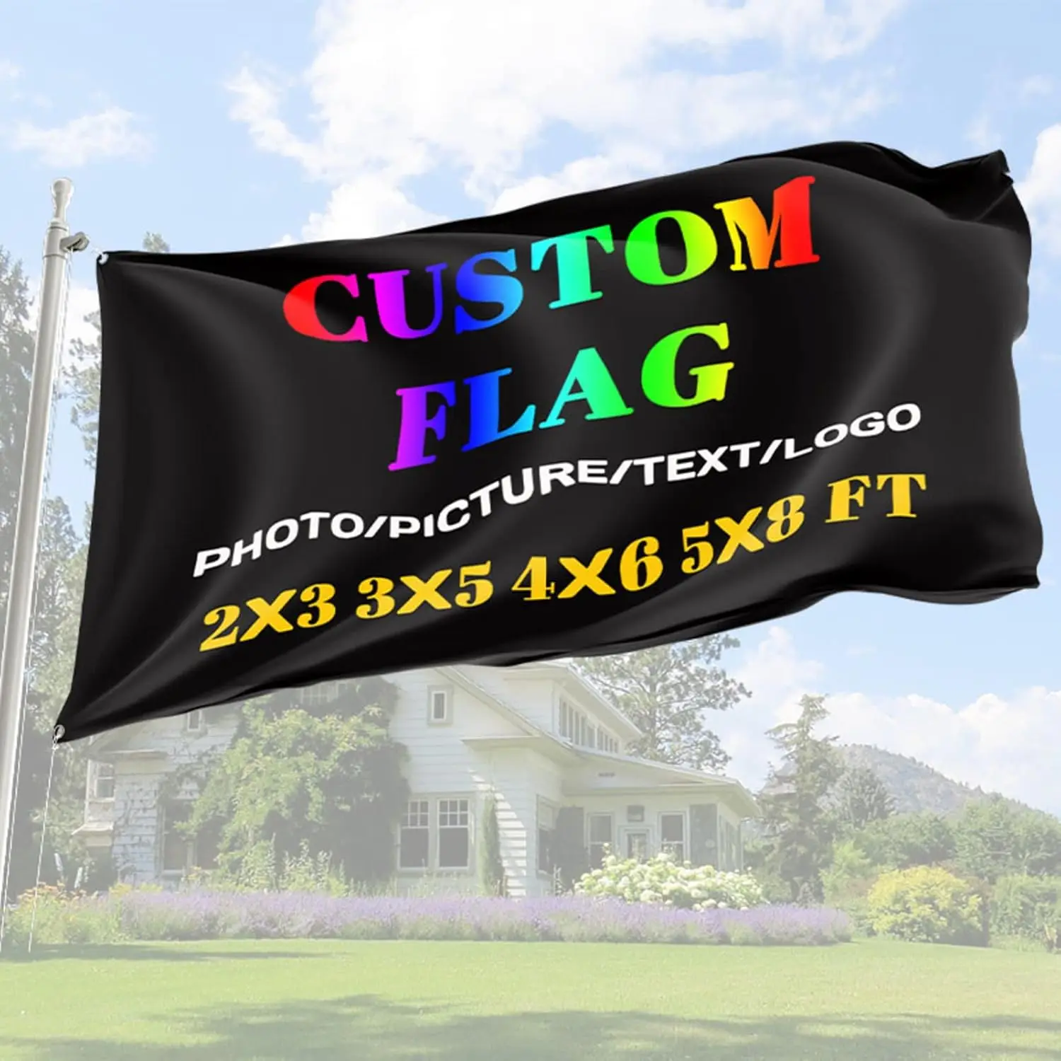 Flag 3x5 Ft Customizable Flags Make Your Own Photo/Text/Logo Personalized, Digital Single Sided Wall Hanging Tapestery