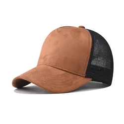 New Fashion Suede Baseball Cap For Men and Women Outdoor Mesh Snapback Caps Skin-friendly Feel High-end Net Hat Gorra Wholesale