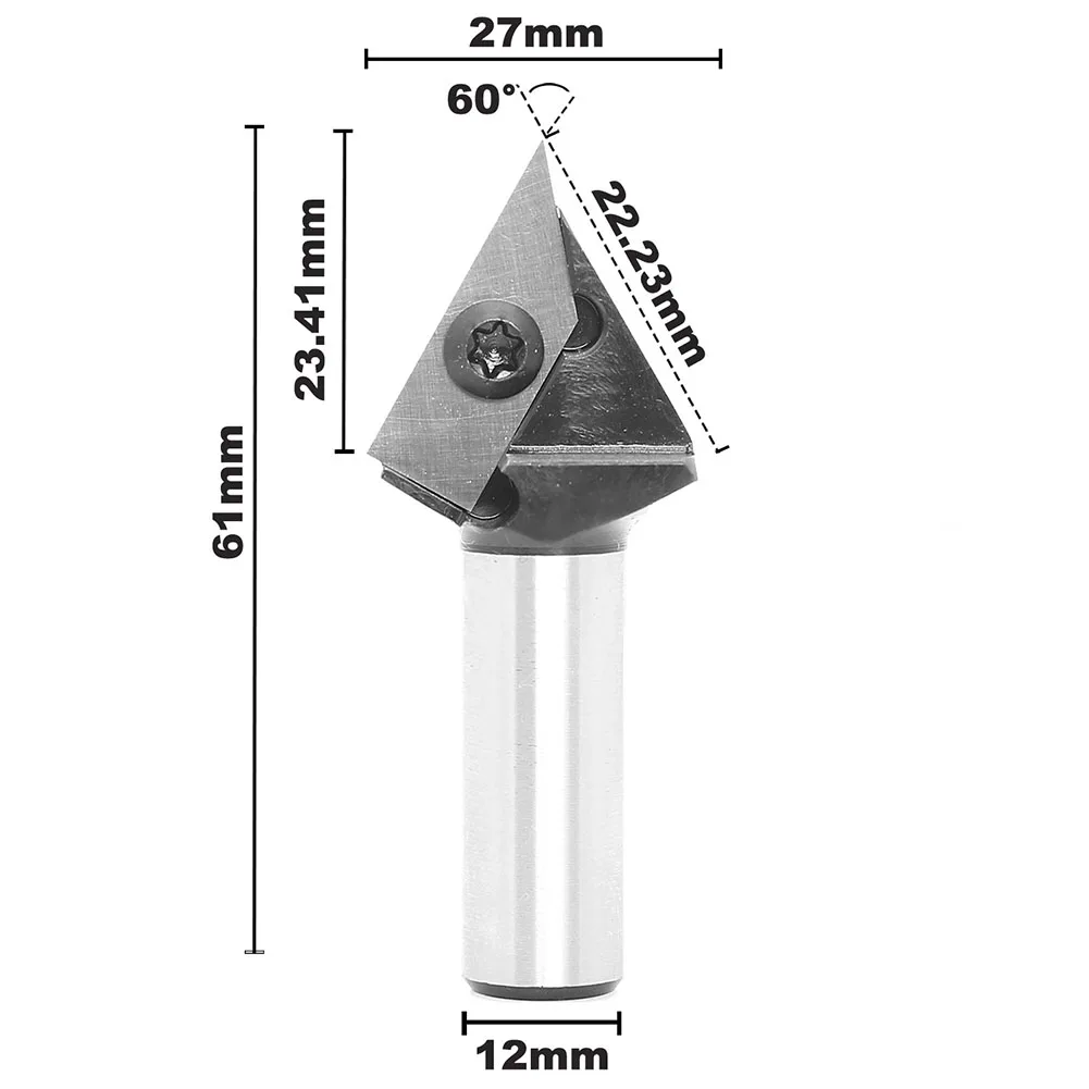 60 Degree V Shaped Chamfering  Router Bit Double Edged Milling Cutter Suitable For Woodworking Engraving And Chamfering