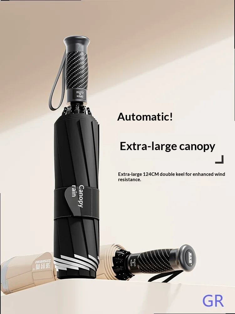Automatic Reverse Umbrella Large Extra Thick Reinforced Sun Rain Dual Use Student