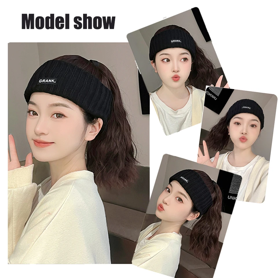 Synthetic Hat Wig for Women One-piece Fashionable Lazy Slightly Curly Hair Baseball Cap Fluffy Empty Top Hat Natural Hat Wig