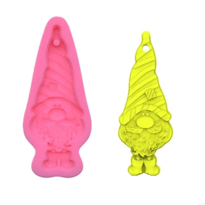 

Santa Little Dwarf Silicone Keychain Mold With Hole Pendant DIY Craft
