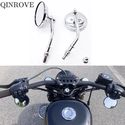 For Harley Davidson Heritage Softail Low Rider S Breakout Fat Bob Road King Motorcycle Rearview Mirror Aluminum Side Mirror