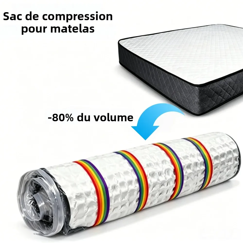 Sac de rangement sous vide pour matelas, robuste et hermétique, sac de compression pour matelas en latex, gain de place pour déménagement, canapé, coussin, maison