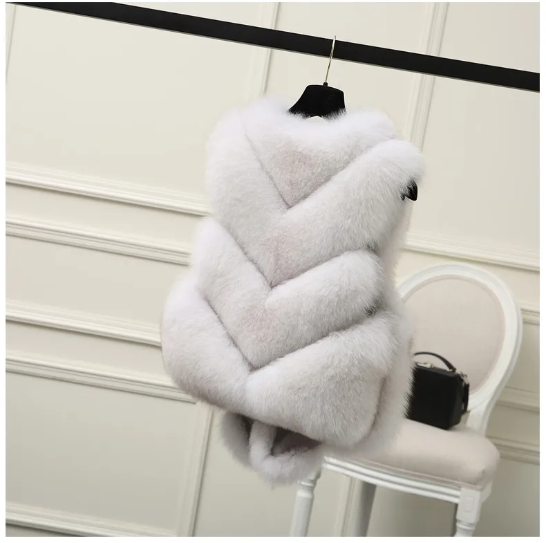 New Imitation Fox Fur Small Vest Fashion Fur Vest Women's Short and Medium Korean Style Coat