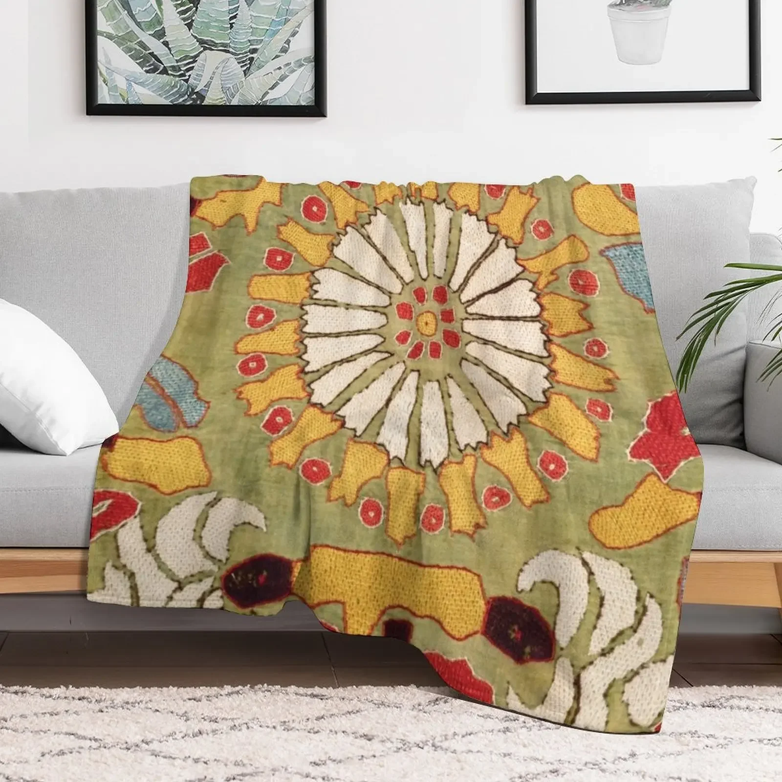 Vintage Bohemian Suzani 10 Throw Blanket Soft For Sofa Thin Blankets