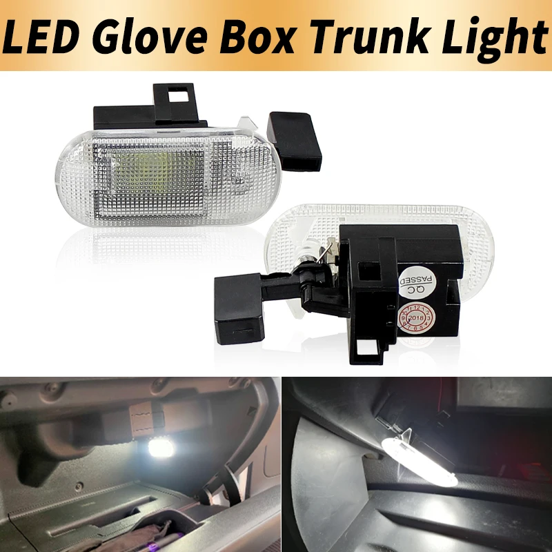 2PCS LED Glove Box Trunk Lights Canbus​ ​For Skoda Fabia 2000-2008 Octivia 2004-2013 Superb 2008-2013 Yeti 2010-2013 For Vw Golf