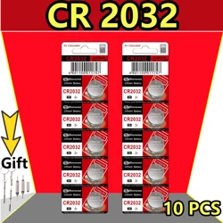 시계 장난감 계산기용 리튬 배터리 CR 2032, 자동차 원격 시계, CR 2032 DL2032 BR2032 5004LC 단추 코인 셀, CR2032, 3V, 10 개