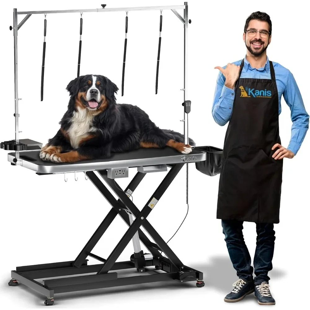 

Professional Electric Dog Grooming Table Heavy Duty Height Adjustable Pet Grooming Table w Leveling Wheels Dog