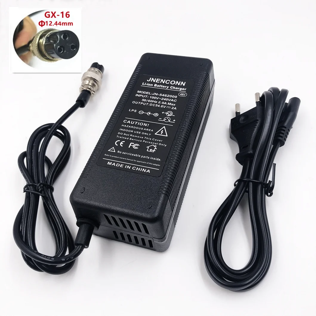 54.6V 2A Lithium Battery Charger 48V 13S Kugoo G1 Charger High quality Li-ion Battery pack Charger With Fan