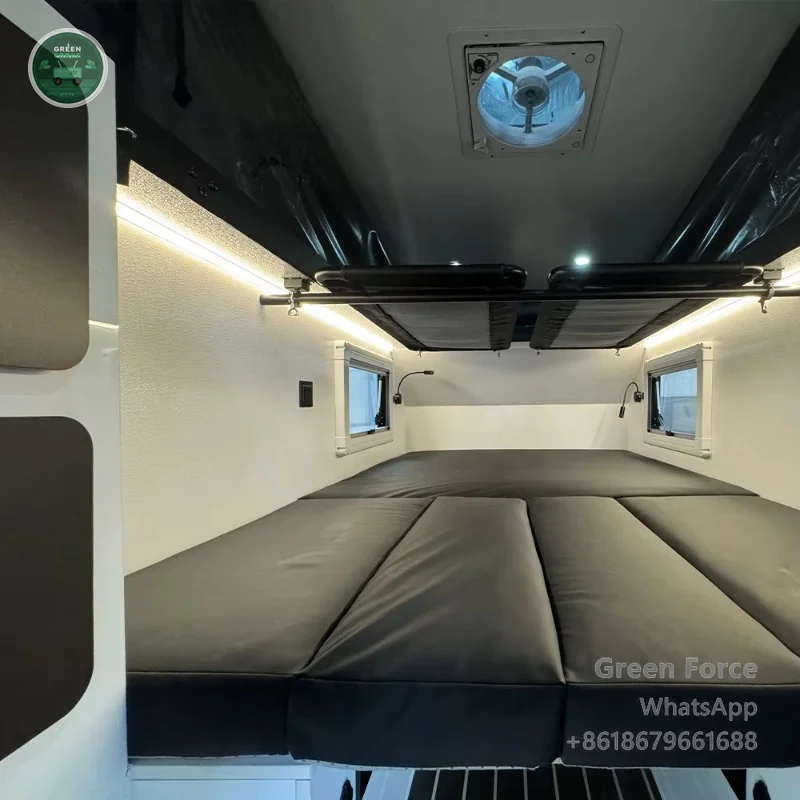 Modern Mini 4x4 Camper Trailer - Fiberglass Body, Waterproof, 4-Person Family Camping RV with Independent Suspension