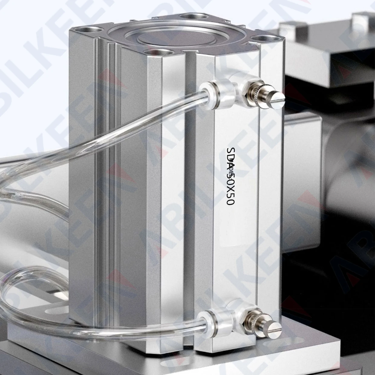ABILKEEN SDA80X50 SDA Series Thin Air Cylinder 80MM Female Thread Bore X 50MM Stroke Double Acting Pneumatic Compact Cylinder