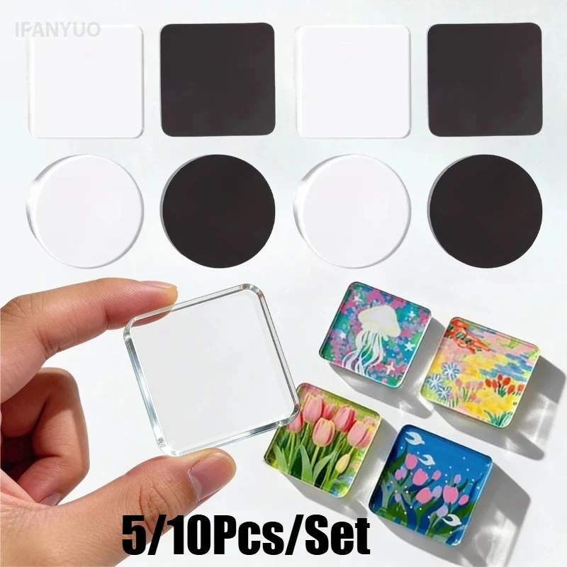Handgemachtes DIY Kühlschrankmagnet-Bastelset mit Selbstklebender Rückseite Klare Acryl-Magnetfolie Materialpaket Heimdekoration Geschenke