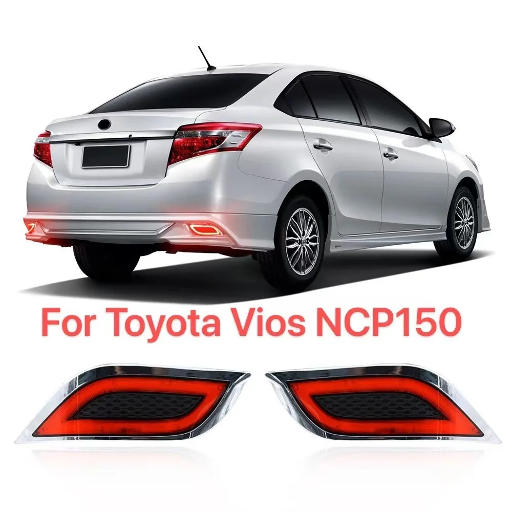 

For Toyota Vios 15 NCP150 Yaris‌ 2Pcs Car Led Rear Bumper Light Reflector Driving Brake Light DRL12V Daylight Rear Fog Lamp
